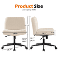 thumbnail image 2 of Armless Office Chair with Wheels, Linen Wide Seat Home Office Chair, Cute Computer Chair with 15 ° Swing Backrest, Suitable for Bedrooms and Dressing Tables, 2 of 8