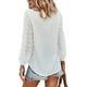 thumbnail image 4 of SAYOO - Camiseta de cuello en V de color sólido para mujer, blusa holgada de manga larga con decoración de flores, suéter holgado SAYOO  Moda, 4 of 8
