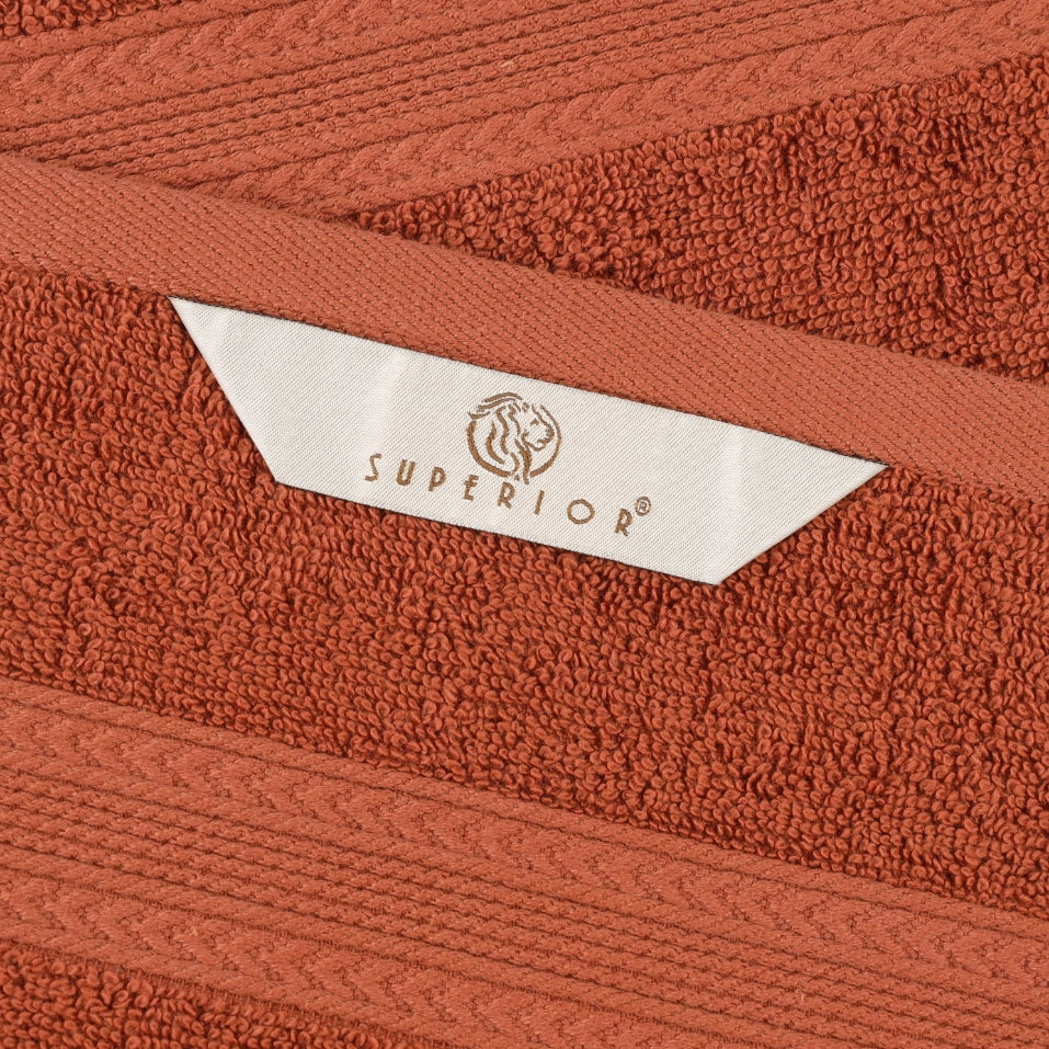 Superior Eco-Friendly Cotton Solid 12-Piece Copper Towel Set