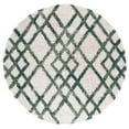 thumbnail image 2 of SAFAVIEH Berber Kyle Geometric Shag Area Rug, Ivory/Green, 6'7" x 6'7" Round, 2 of 11