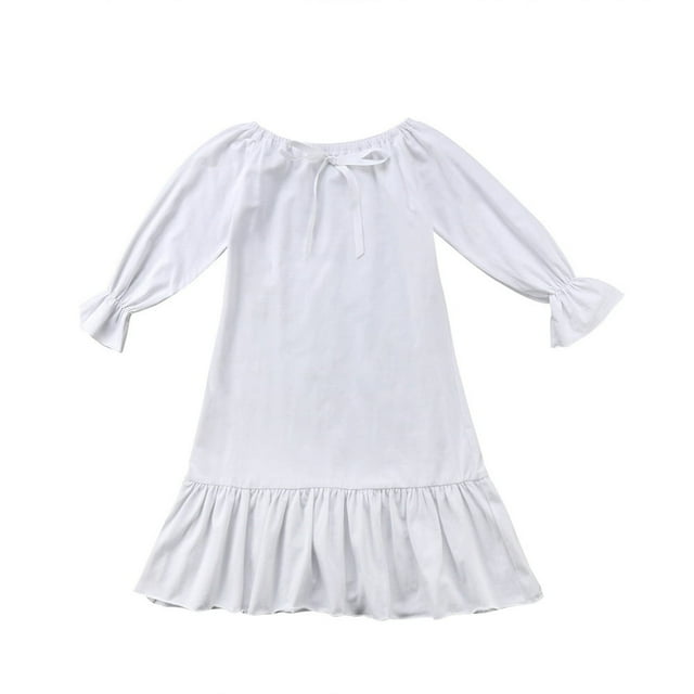 Robe de Nuit Longue en Coton à Volants pour Fillette, Princesse, Fête