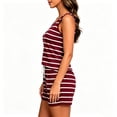 thumbnail image 6 of BUIGTTKLOP Women's Striped Sleeveless Pajama Set Drawstring Shorts 2 Piece Loungewear Sleepwear Homewear, 6 of 6