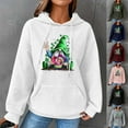 thumbnail image 5 of Women's Waffle Sweatshirts St. Patrick's Day Letter Graphic Print Drawstring Casual Loose Pullover Hoodies with Pockets(Black,L), 5 of 5