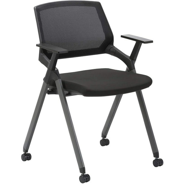 Mesh Guest Reception Stack Chairs With, Conference Chairs With Wheels