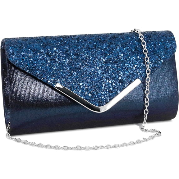 Womens Envelope Evening Bag Clutch Purses Sparkling Rhinestone Hangbag Shoulder Crossbody Bag with Detachable Chain