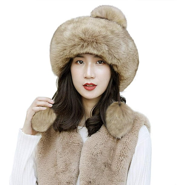 Mongolian fox fur hat deals