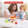 thumbnail image 3 of TOOKYLAND Wooden Shape Sorting Cube - Sorter Box Educational Toy, Ages 12m+, 3 of 9