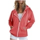 thumbnail image 2 of ICHUANYI Clearance Fashion Women's Zipper V-Neck Pullover Tops Long Sleeve Hooded Blouse Sweatshirt(Watermelon Red, M) ICHUANYI WER2023080811502, 2 of 6