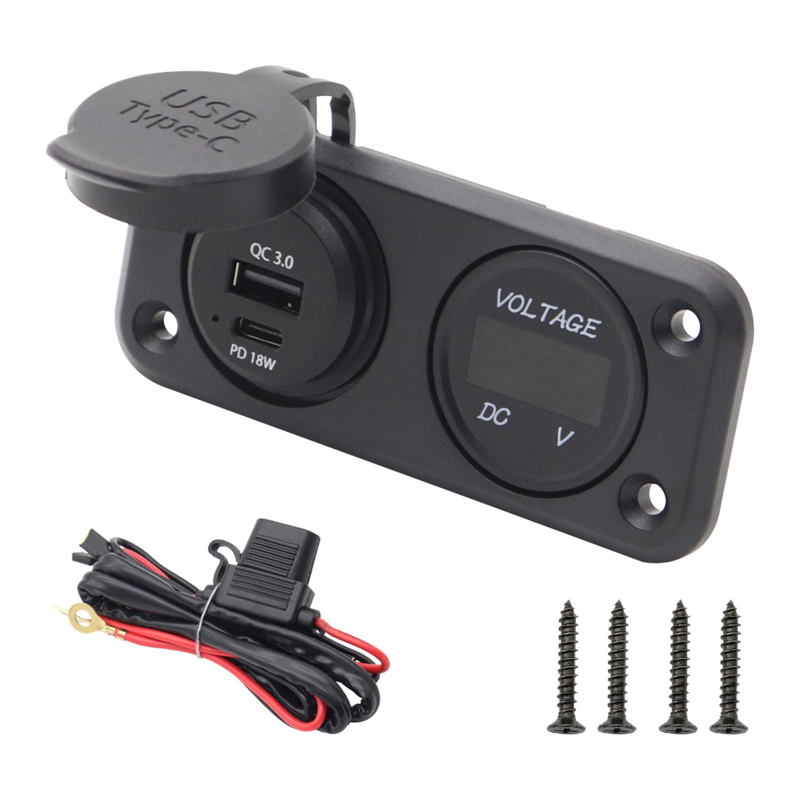 funtasica Universal Car Charger QC3.0 PD 18W USB C Circuit Overload Protection Car Adapter