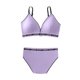 thumbnail image 2 of Gibobby Conjuntos de bragas con sujetador Lindo conjunto de lencería de dos piezas para mujer Sujetador inalámbrico sin y tanga Conjunto de ropa interior(Morado, Talla única), 2 of 4