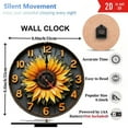 thumbnail image 3 of Sunflower Wall Clock Farmhouse Decor 10-Inch Silent Wooden Wall Clock, Battery Operated (AA Batteries Not Included), Artistic Home Decor, 3 of 7