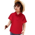 thumbnail image 3 of Domuza Toddler Boys' School Uniform Short Sleeve Girls Golf Polo Shirt Back to School Pullover Tops Summer Collared T-Shirt Red 4-5 Years, 3 of 6
