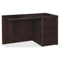 Lorell Prominence 2.0 Espresso Laminate Right Return - 2-Drawer 48" x 24" x 29" , 1" Top - 2 x File Drawer(s) - Band Edge - Material: Particleboard - Finish: Espresso Laminate, Thermofused Melamine (T