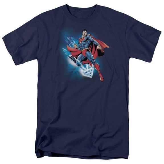 Superman Crystall T-Shirtize Adult 18/1 T-Shirt Navy