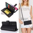 thumbnail image 3 of for Samsung Galaxy A53 5G Crossbody Case, RFID Blocking for Galaxy A53 5G Case Wallet with Card Holder, Fashion PU Leather Magnetic Flip Zipper Wrist Strap Lanyard Phone Case, Black, 3 of 11