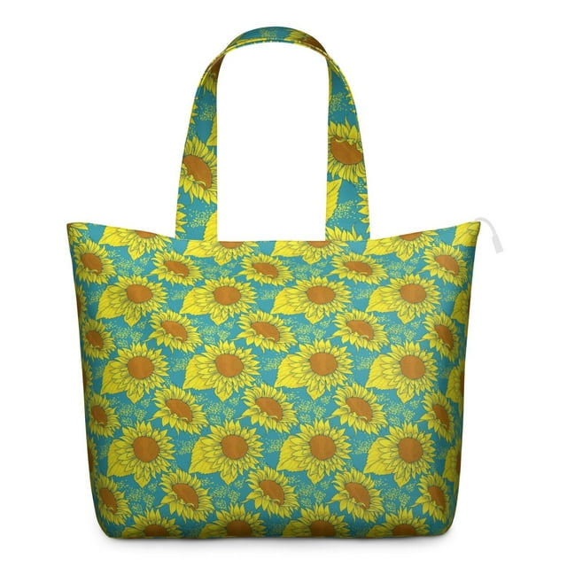 Sac de Voyage Tournesol Jaune Boho, Weekender Floral de Campagne, Léger, Grande Capacité