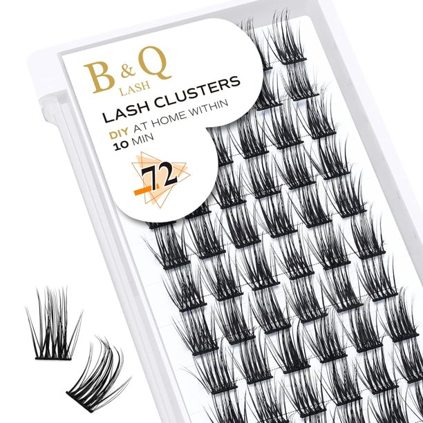 Lash Clusters B02 D Curl 0.630 in Extensiones de pestañas DIY 72 grupos de pestañas B&Q LASH Mega Volumen Pestañas individuales Extensiones de grupos de pestañas Wispy Individual Lashes Cluster DIY en