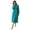 Blue Green, variant on Women Zipper Robe Long Sleeves House Coat Soft Bathrobe Sleepwear with Pockets Housecoat Loungewear