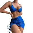 thumbnail image 1 of Gibobby Conjunto de bikini sexy Nuevo traje de baño de bikini para mujer Traje de baño de piezas dividido Traje de baño estampado sexy europeo y american(Azul,XL), 1 of 4