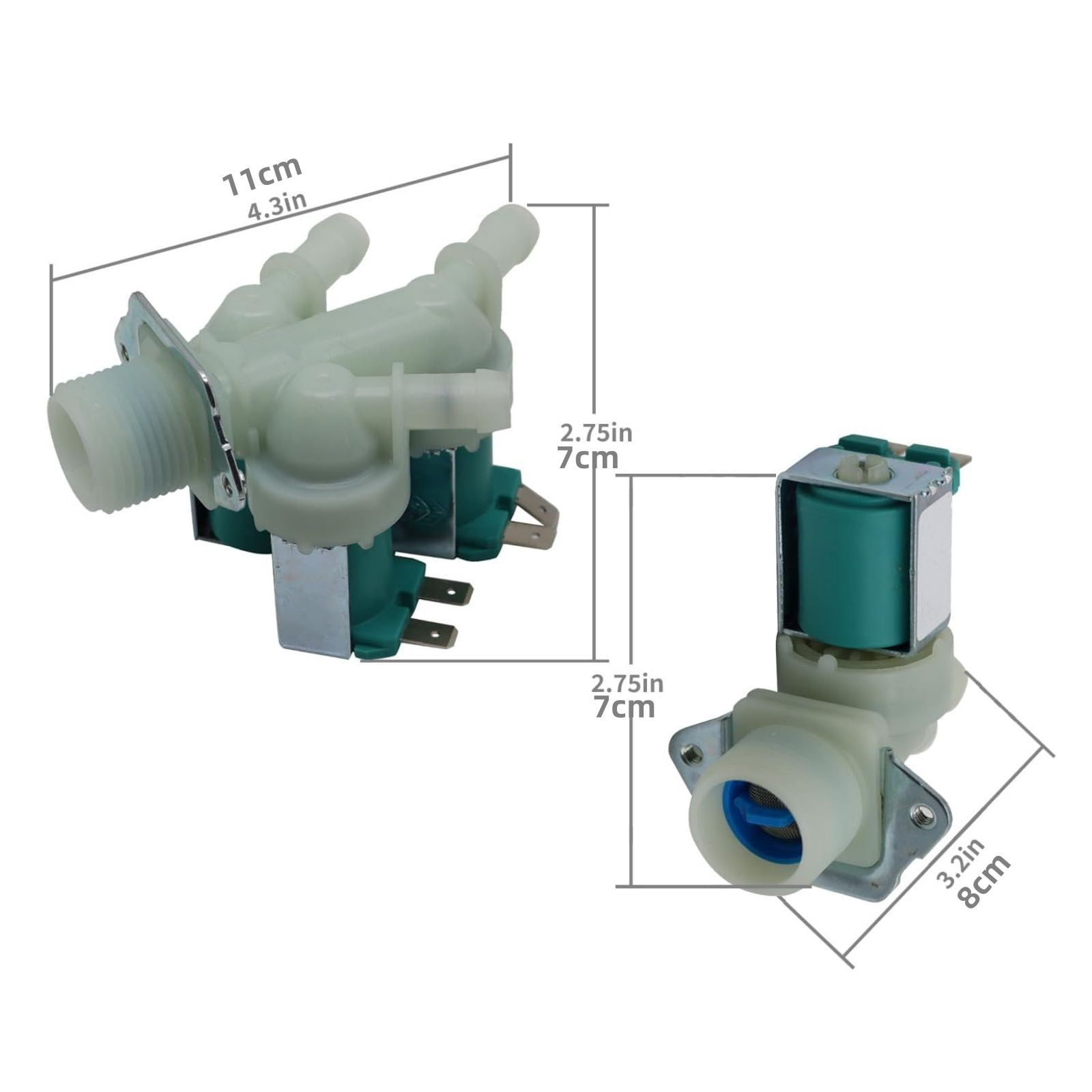 CSYANXING Washing Machine Water Valve, 5220FR2075L & 5220FR2006H Set for LG for Kenmore