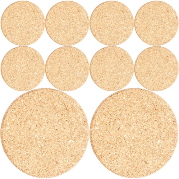 WRITWAA 10Pcs Cork Planter Saucers Brown Round Flower Pot Mats for Plant Owners