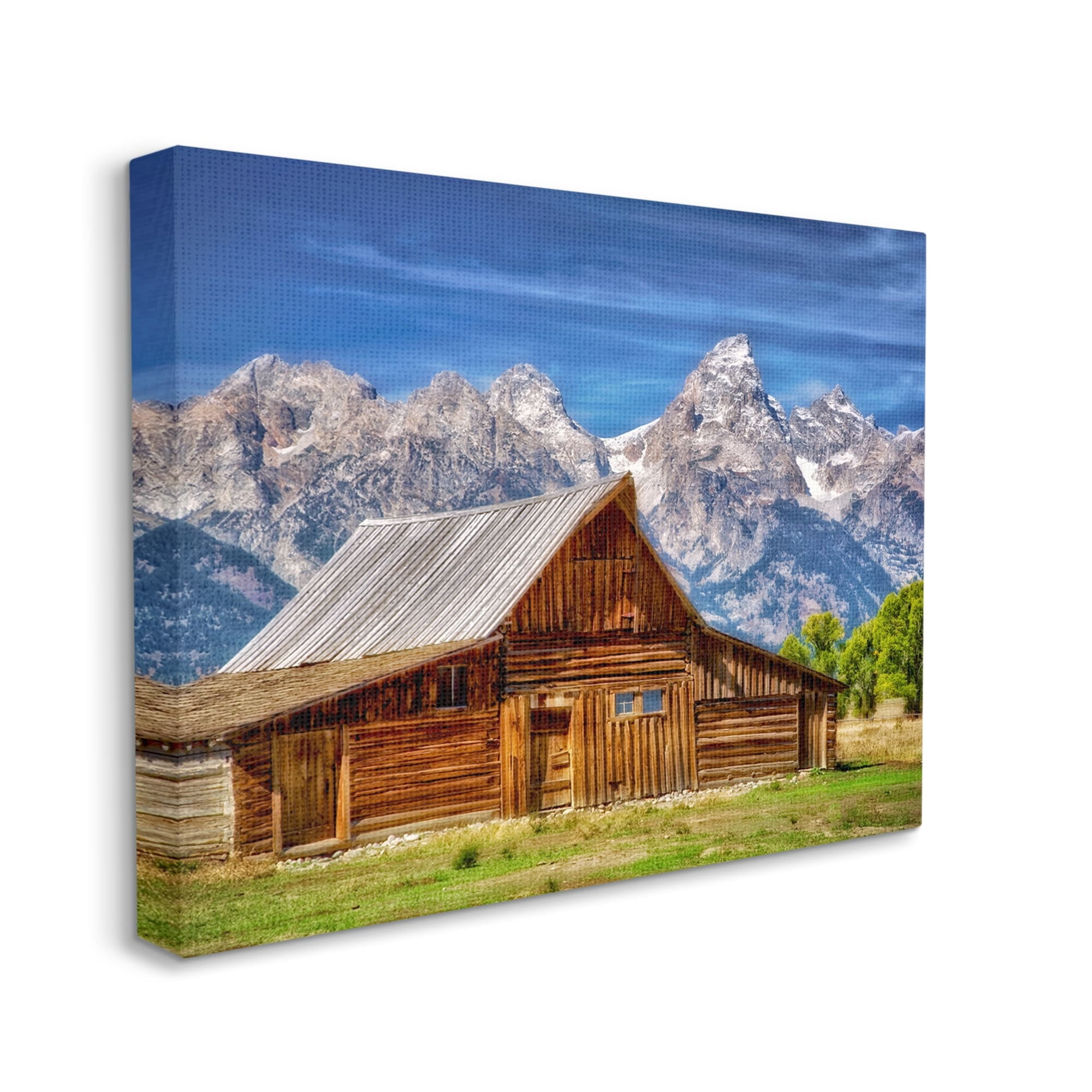 Stupell Industries Cabin Mountain Range Landscape Landscape Photography Gallery Wrapped Canvas Print Wall Art