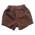 thumbnail image 4 of hengsof Girls Solid Casual Shorts Elastic Waist Cotton Comfort Daily Shorts Summer Fashion Beach Shorts with Pockets, 4 of 8