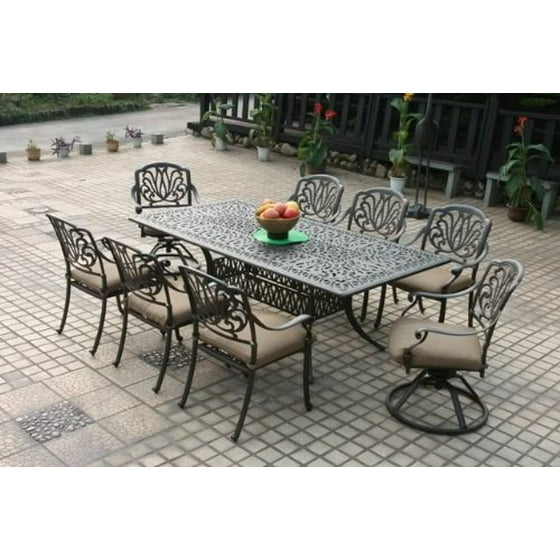 Elisabeth 9 Piece Outdoor Patio Furniture Dining Set For 8 Person