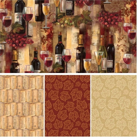David Textiles Wine Splendor Collection 44" Cotton Fabric By The Yard