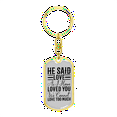 thumbnail image 4 of He Said Love Stainless Steel or 18k Gold Premium Swivel Dog Tag Keychain, 4 of 16