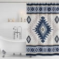 thumbnail image 4 of Blue Beige Boho Waterproof Fabric Shower Curtain,Vintage Ethnic Tribal Southwestern Waterproof Fabric Shower Curtain for Bathroom Curtains Bathtubs Hotel Shower Curtains with 12 Hooks Small 36x72in, 4 of 8
