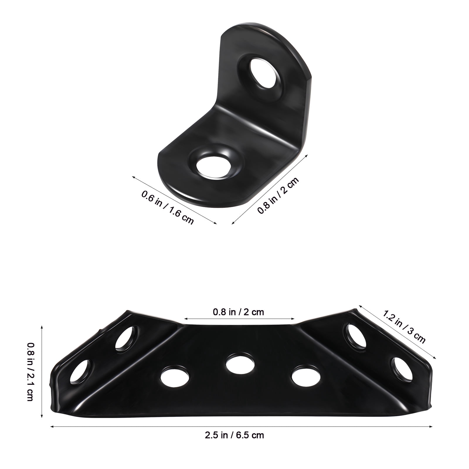 EXHUMKY BERTDOMD Heavy Duty Metal L Brackets for Shelves and Furniture Hardware, Black, 1 Set Support