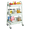 Green, variant on Blazezo 3 Tier Rolling Utility Cart, Metal Storage Organizer, Locking Wheels, Multi-Purpose, White