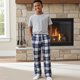 thumbnail image 4 of Pantalones de Pijama a Cuadros para Niños PATPAT Azul Marino y Blanco Talla 5-6 Años, 4 of 6