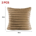 thumbnail image 2 of Paquete de 2 piezas, decoración de felpa de piel sintética de doble cara, funda de almohada de abrazo, sofá, dormitorio con rayas difusas, funda de almohada suave, funda de cojín, 2 of 5