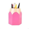 thumbnail image 2 of HOMEMAXS Pink Plastic Pencil Holder for Desk Organization Lightweight and with Lovely Design 4.5 Inches Tall, 2 of 3