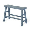thumbnail image 2 of Rena Counter Height Bench- Trestle Legs with Footrests- Mahogany Wood Frame, 2 of 6