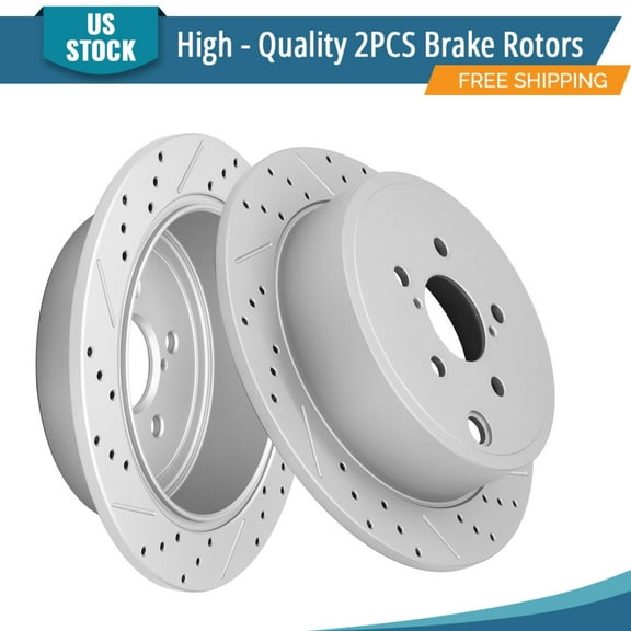 YXPCARS 2PCS Rear Brake Rotors(120.47029), Drilled & Slotted Disc Rotors Kit for Subaru Forester Impreza Legacy Outback BRZ