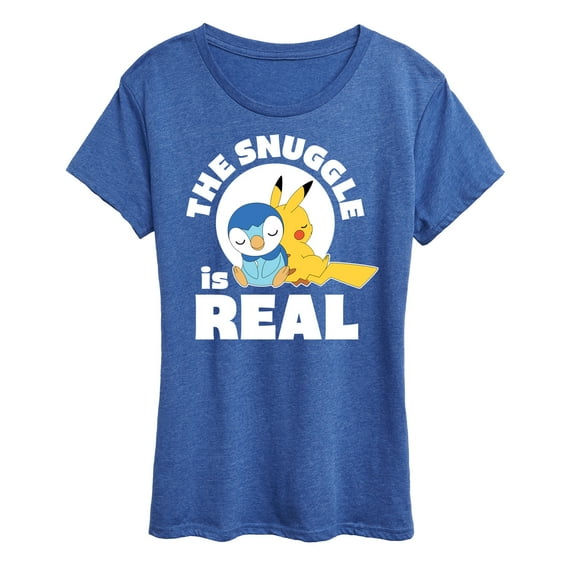 Pokémon - The Snuggle Is Real Pikachu And Piplup - Women's Short Sleeve Graphic T-Shirt
