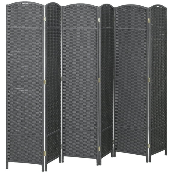 HOMCOM 6 Panel Room Divider Freestanding Folding Privacy Screen, Gray