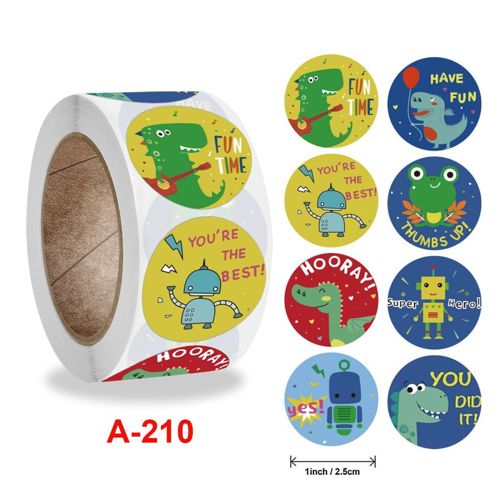 1000 Pegatinas Redondas De Animales En 2 Rollos, De 2,5 Cm, Coloridas Y Autoadhesivas, Ideales Para Recompensas Y Decoración Infantil