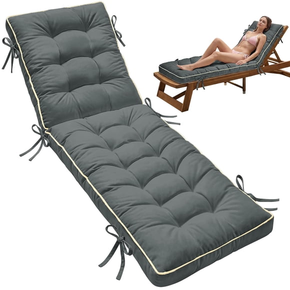 Cojín para chaise longue AMCATON 183 x 53 cm de secado rápido, gris