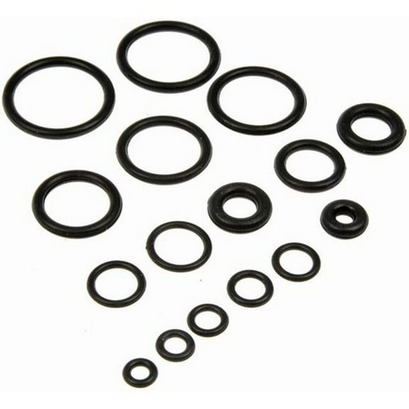 KarParts360 O-Ring | Rubber Material | Black Color | 1/8 inches To 3/4 inches Inside Diameter | 1/16 inches To 1/8 inches O-Ring Thickness | 1/4 inches To 5/16 inches Outside Diameter | 16 O-Rings