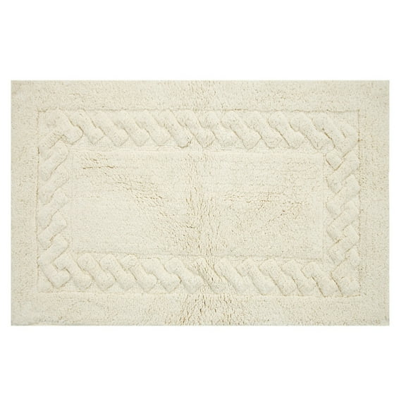 Knightsbridge Chain Bath Rug Cotton Non Skid Back - 17x24", Ivory