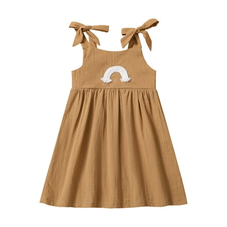 

Rovga Toddler Baby Kids Girl Dresses Outfits Solid Color Short Sleeves Single Dress Headband 2Pcs Clothes Set Cute Casual Dress