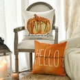 thumbnail image 4 of Sm:)e Fall Throw Pillow Covers 18 x 18 Set of 4 Maple Leaf Hello Pumpkin Blue, 4 of 7