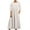 White, variant on Patlollav Cotton Linen Dresses Womens Summer Loose Long Sleeve Round Neck Solid Color Ankle-Length Dress
