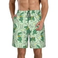 thumbnail image 2 of Uemuo Cute Dinosaurs in Space Pattern Men's Swim Trunks Hawaiian Beach Bathing Suit Swimsuits Beach Quick-Dry Shorts with Pockets-Large, 2 of 9
