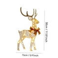 thumbnail image 4 of 3-Piece 2D Lighted Christmas Deer Family Set -Large Outdoor Yard Reindeer Holiday Decoration with 145 LED Lights, Stakes, Acrylic - Gold, 4 of 6
