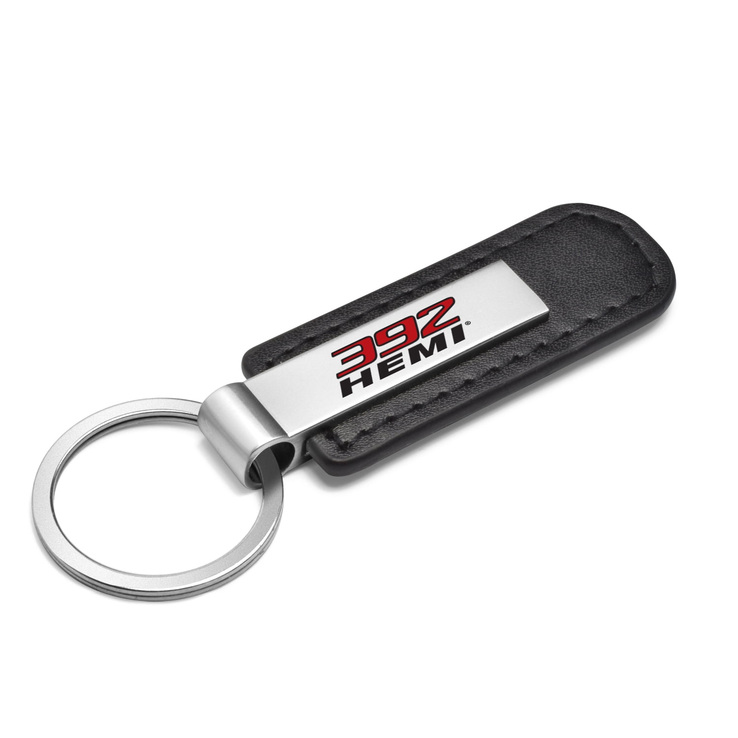 iPick Image 392 HEMI Black Leather Strap Key Chain KeyRing for
